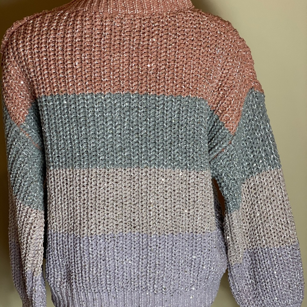 STORIA l/s sequin sweater multi print. Size: S - Picture 9 of 13